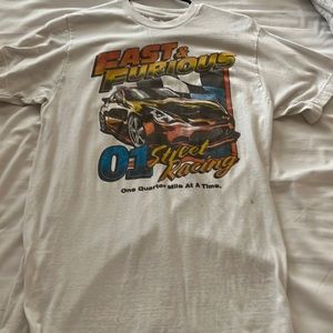 White fast and furious T-shirt